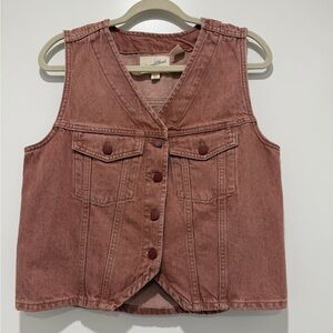Pink Denim Vest
